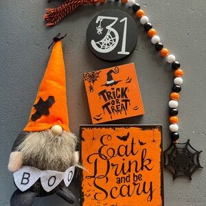Halloween Decor Set with Orange Accents